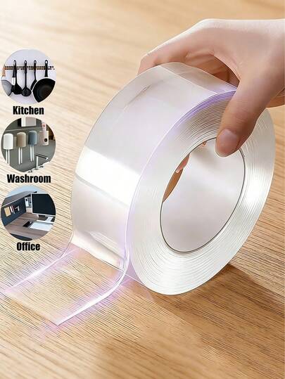 1PC/2pcs Household Multi-Purpose Double-Sided Transparent Nano Tape, Washable And Reusable Double-Sided Adhesive Tape, No-Residue Nano Stickers, Removable Universal Disc Adhesive