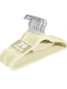 1/5/10/20 Pieces Of Velvet Coat Hangers, Anti-Slip Hangers, With Shoulder Grooves, 36° Rotating Hooks, Heavy Duty Standard Hangers, Suitable For Coats, Shirts, Trousers, Skirts, Suits, To Save Closet Space.