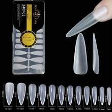 240pcs Soft Gel Nail Clippers, Matte Full Coverage Press-On Nail Clippers, Pointed Nail, Coffin Nail, Removable Gel Extension Nail, Capsule Press-On Nail, Manicure Supplies, Suitable For Girls And Women DIY - Multicolor - View 7