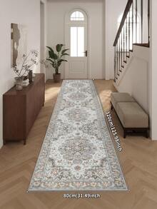 1PC Grey Rugs,Bohemian Style, Crystal Velvet Jelly Base Runner Rug,800gsm, Non-Slip Backing, Area Rug, Mat For Living Room, Carpet For Bedroom, Machine Washable Low-Pile, Kitchen Hallway Dining Office, All-Season - Grey - View 19