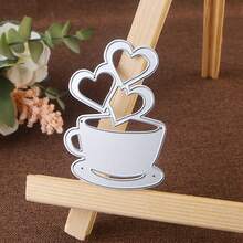 1pc Heart Shape Metal Cutting Dies For Card Making , Valentines Day Decorative Die Cuts For DIY Scrapbooking Photo Album, Wedding Heart Die Cutting Crafts Supplies - Silver - View 5