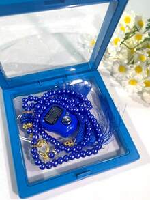 1pc Floating Box Packaging Ring Counter, Rosary Bracelet Set With Ring Counter, Muslim Prayer Bracelet - Multicolor - View 8