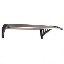 40*38in Brown Door & Window Rain Cover Eaves – Household Waterproof Shelter With Black Holder, Weatherproof Protector For Home Balcony Outdoor Use - 預設 - 查看 5