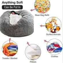 Black Friday1-Bean Bag Without Filling, 1 Count Comfortable Stylish Bean Bag Chair, Soft Comfy Bean Bag Sofa For Living Room, Bedroom, Home Decor - 深灰色 - 查看 8