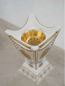 1 Set Quemador de incienso árabe elegante, adecuado para la decoración del Ramadán - Decoración islámica tradicional para el hogar, Soporte para incienso Bakhoor, Regalo del Ramadán, Decoración del Eid Al-Fitr, Esencial para el Ramadán 2025