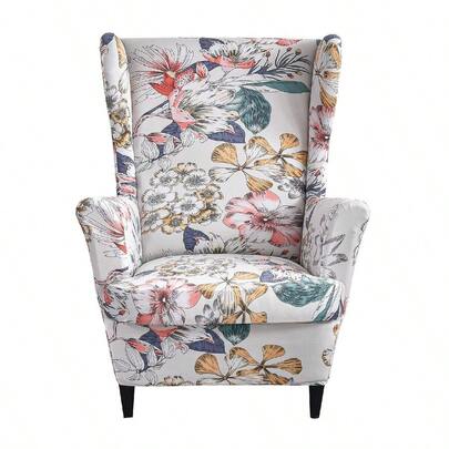 Wingback Chair Slipcover 2Piece Stretch Wing Chair Covers Printed Wingback Armchair Slipcover Soft Sofa Covers Fu...