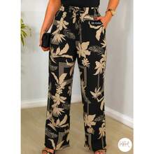 Duna Fabric Wide-Leg Pants - floral negro - Ver 3