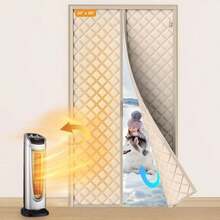 Yotache Magnetic Thermal Insulated Door Curtain Fits 36 X 96 Inch Doors, Curtain Size 38" X 98" Weatherproof Oxford &Amp; Cotton Fill Door Covers To Keep Warm In Winter, Beige - Fits Door Size 36x96 - 查看 1