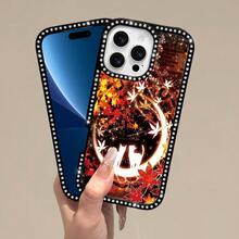 Custodia per telefono: Autunno Paesaggio Motivo Gatto Custodia per telefono, Incastonatura di diamanti su entrambi i lati, Custodia posteriore morbida e rigida, Guscio trasparente, Adatto per IPhone 17/16/15/14/13/12/11 Plus/Pro/Max/Pro Max - Design alla moda creativo per uomo - Rosa - Visualizzare 6