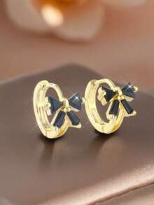 2只可爱蝴蝶结耳环，男女童款，镀金，生日派对、感恩节、毕业典礼珠宝礼物 - WDET-539 - 查看 10