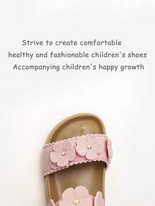 1 Pair Fashionable Solid Color Minimalist Hook And Loop Flat Sandals, Comfortable & Durable, Suitable For Outdoor Activities, Summer - Pink - View 6