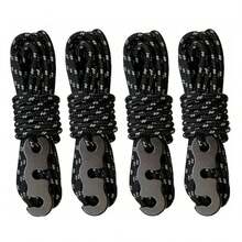 4pcs High Visibility Reflective Camping Ropes - Durable Oxford Fabric, Weather-Resistant, With Easy Clip System - Ideal For Pitching Tents And Outdoor Adventures, Multipurpose, Suitable For Ropes, Clotheslines, Camping Accessories - Multicolor - View 9