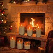 Purplecrystal Luz de vela electrnica, luz de vela de llama, funcin de cronometraje, con control remoto, adecuada para decoracin del hogar, bodas, fiestas, navidad, Semana Santa Gris - Gris - Ver 8