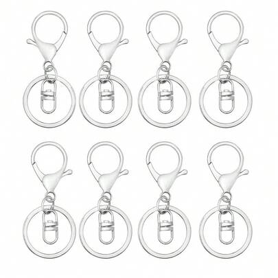 1/5/10/30pcs DIY Lobster Clasp 8-Shaped Keychain Ring Pendant Accessories