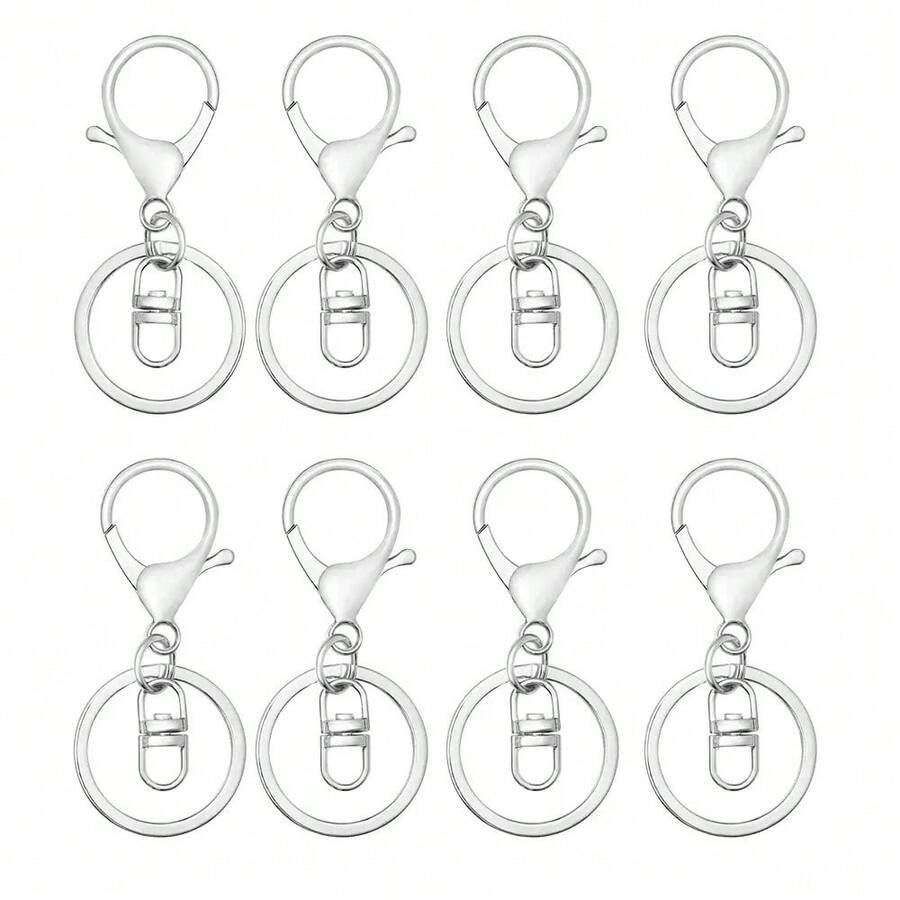 1/5/10/30pcs DIY Lobster Clasp 8-Shaped Keychain Ring Pendant Accessories - Keychain + Figure-eight Buckle - View 1