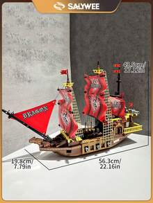 SALYWEE 3D Pirate Ship Puzzle,Building Blocks ,Classic Movie Ship Models,Legends Of The Nautical Age,Captain Jack,Family Interactive Toys,Assembly DIY Model,Creative Birthday Gift,Tabletop Game Toys - Multicolor - View 13