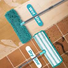 MASTERTOP Microfiber Mop For Floor Cleaning, Flat Dust Mop For Home And Kitchen, Adjustable Stainless Steel Handle With 4 Washable Pads&Amp;1 Cleaning Scrape For Hardwood, Vinyl - Màu B - Xem 5