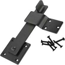 1个5.5英寸重型实心铁谷仓门闩 - 带螺丝的旋转攀爬登山扣螺栓，适用于滑动木门，经久耐用且安全 - 黑色 - 查看 1
