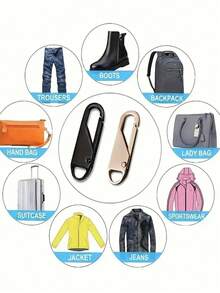 Bộ dụng cụ sửa chữa khóa kéo bằng thép không gỉ (10 cái/bộ, 4 cái/bộ) - Đầu kéo thay thế đa năng, phù hợp cho quần áo và ví - Dễ dàng lắp đặt. - Bộ - Xem 4