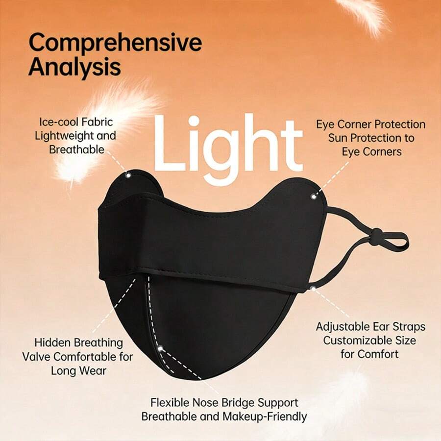 Maschera facciale unisex calda, antivento e traspirante per autunno/inverno, lavabile, maschera facciale nera 3D per moto con design a lisca di pesce, isolamento termico, anti-appannamento, imbottitura spessa, protezione per gli occhi - Multicolore - Visualizzare 1