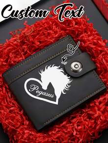 定制男士钱包，送给爸爸、儿子的生日、周年纪念日、父亲节、感恩节礼物 - 优雅的男士生日礼物，迷你钱包，男士钱包，真皮小钱包，多功能，百搭，大容量，轻便，实用，多用途，可折叠，色彩缤纷，可爱，萌系，简约，趣味，卡哇伊，千禧年，极简主义，通勤，商务休闲，基础款，定制，个性化，独特，专属定制 - 彩色 - 查看 3