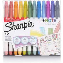 S-Note - Marcadores creativos, resaltadores pastel, juego de marcadores artísticos, colores surtidos, punta de cincel, 12 unidades,36728118 - Neblina azul - Ver 1