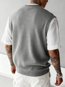 Men's V-Neck Knitted Casual Vest Sweater, Autumn/Winter
