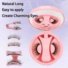 1 Pair Reusable Brown Magnetic Eyelashes With Applicator, No Glue Needed, Natural Look, Easy To Wear And Remove - Natural Lashes - View 8
