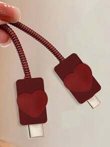 1 Set Heart-Shaped Protective Case Compatible With IPhone 18-20W Charger, Apple Data Cable Protective Cover To Prevent Breakage
