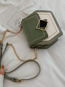 时尚小众设计单肩包，新款百搭小方斜挎包 - 彩色 - 查看 4