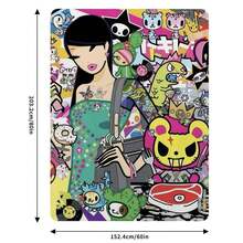 Japanese Style Tokidokis Blanket,Anime Fan Gift,Anime Fantastic Print Flannel Blankets For Beds Sofas Warm Bed Soft Blanket,All Season - Đỏ và trắng - Xem 9