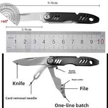 Aguja para recoger tarjetas de teléfonoóvil, llavero, apertura de botellas por lotes, cuchillo plegable y de corte multifuncional, portátil XMQB - 2pcs - Ver 6