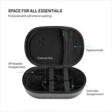 Tas Pelindung Headset VR yang Kompatibel dengan Me.Ta Quest 3 / 3S / 2, Tas Penyimpanan Perjalanan Hard Shell dengan Kantong Jala, Kotak Pelindung Tahan Guncangan untuk Aksesori Headset VR, Penyimpanan untuk Perjalanan dan di Rumah - MultiWarna - View 8
