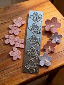 1PC Sakura Metal Cutting Dies, Embossing Stencils For DIY Crafting Scrapbooking Supplies, Template Mould, Photo Album Decorative Paper Die Cuts For Card Making, DIY Craft Decoration - Silver - View 6