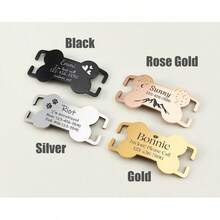 Quiet Sliding Pet ID Tag, Customizable Engraved, Metal Material, Suitable For Various Pet Collars. Fashionable And Elegant Appearance, Paired With Deeply Engraved Pet Name To Showcase Unique Taste. Durable Metal Material, Wear-Resistant. - Multicolor - View 6