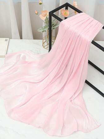 1 pieza Pañuelo rectangular de mujer elegante de unicolor de seda sintética, pañuelo, pañuelo para el cuello de mujer, chal, ligero y delgado, cómodo pañuelo de unicolor para mujeres musulmanas, abaya, tocado de mujer, para uso diario y salidas en primavera, verano y otoño, así como la opción ideal para el Ramadán