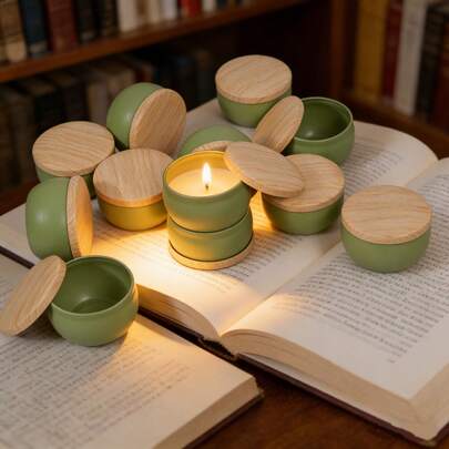 42pcs Premium Candle Jars Set, Includes Safety Lids And Wick Stickers - DIY Candle Making, Floral Design, Home Decor, Storage Containers - Metal Material - Ideal For Crafters And Home Decor Enthusiasts - Perfect Gift For Valentine's Day, Ramadan, New Year, Housewarming And Birthdays