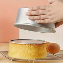 Round Cake Mold, Detachable Bottom, Round Baking Tool, Detachable Baking Tool, Available In 2/4/5/6/7/8 Inch Sizes, Suitable For Mousse Cake And Honeycomb Cake, Aluminum Alloy Material, Ideal Choice For Home Baking, Essential Tool For Valentine''s Day - Multicolor - View 7