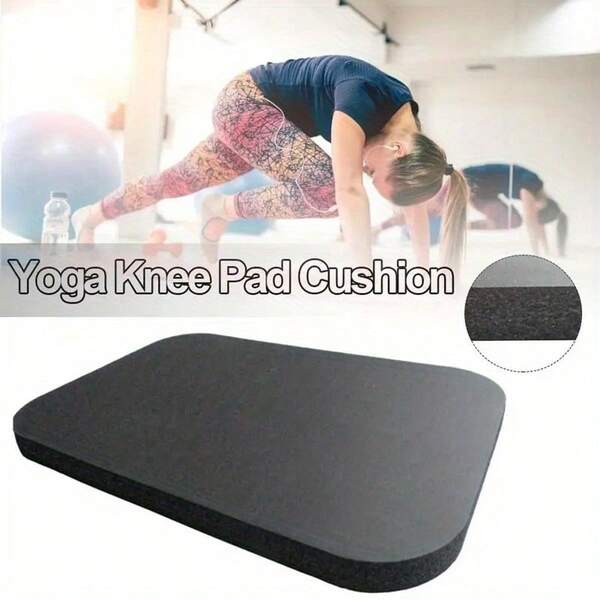 1pc Black Yoga Knee Pad - Non-Slip, Durable Exercise Mat, Knee & Elbow Protector Pad For Yoga, Fitness, Pilates And Stretching, Soft & Comfortable, Protects Knees
