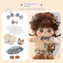 1 set kläder för 20 cm bomullsdockor, utsökta och vackra, ger dockan en unik charm, med många alternativ för att möta dina behov. (Endast kläderna säljs, de små accessoarerna på kläderna är slumpmässiga, var försiktig om du har något emot det!) - Multifärgad - Visa 6
