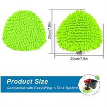 6pcs New Chenille Mop Head Replacement Pads, Compatible With /O-Cedar Easywring Rotating Mop Heads, Multi-Functional Cleaning Tool Accessories, Effectively Clean Kitchen Floors/Windows/Ceilings/Cars, Great Gift For Halloween, Christmas - 綠色 - 查看 2