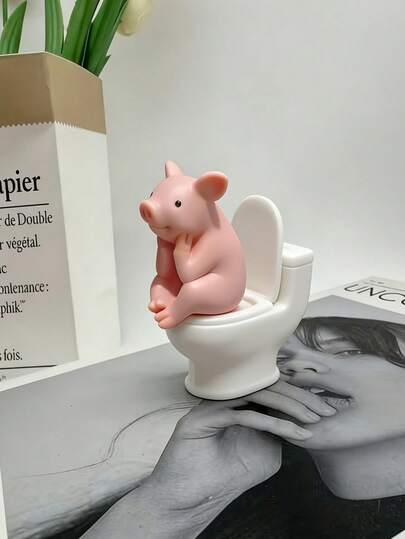 Decoración de cerdo rosa lindo para el baño, ideal para decorar la sala de estar, el gabinete de TV, el pasillo, el jardín, la oficina y talla grande. Perfecto para la decoración del hogar, la decoración del dormitorio, los suministros de oficina y escolares, así como bodas, inauguraciones de casa, fiestas, San Valentín, Día de la Madre, uso diario, vacaciones, cumpleaños, graduaciones, regalos de regreso a la escuela y hace un gran regalo.