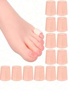 2/4/6/10/20pcs Breathable Perforated Toe Sleeves, Silicone Toe Caps, New Material, Anti-Callus (For Small Toes), Silicone Toe Sleeves (For Overlapping Big Toes), Protective Covers, Toe Separator, Gift For Parents, Protective Covers, Suitable For Running, Hiking, Skating, Dancing - Soft & Elastic, Hand Washable, Toe Sleeve Design - 彩色 - 查看 10