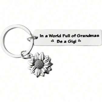 1 pieza El mejor regalo para la abuela, en un mundo lleno de abuelas, sé un llavero para la abuela, regalo de Navidad para la abuela, abuela, llavero de girasol, regalo de cumpleaños para la abuela