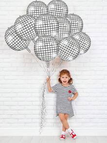 20pcs Silver Disco Ball Balloons, 22 Inch 4D Foil Balloons, No Electricity Needed, Suitable For Wedding, Engagement, Birthday, Carnival, Prom, New Year, 70s 80s 90s Theme Party Decor, Halloween, Christmas, Baby Shower And More - Silver - View 2