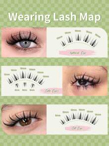 120 piezas Grupos de pestañas de hada estilo manga C Curl, mezcla de 8-16mm, pestañas naturales y suaves, pestañas postizas individuales DIY fáciles de usar y reutilizables para maquillaje diario - Multicolor - Ver 7