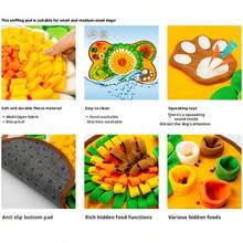 1 Stück grauer Schnüffel-Teppich für Haustiere, süßer Polyester-Decken-Stil Futtersuche-Teppich mit eingebautem BB-Klanggerät, waschbar, tragbar, langsamer Futternapf, Geruchstraining Spielzeug | 2026 Neujahr/Ostern/Frühling Innen/Außen - Grau - Übersicht 7