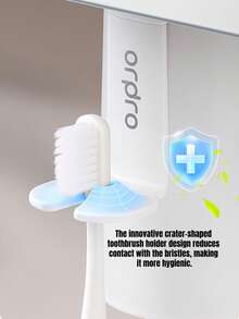 Portacepillos de dientes y portapastas de dientes - Soporte para cepillos de dientes gris y blanco + soporte para pasta de dientes gris - Ver 7
