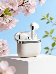 New Leather Texture Wireless Bluetooth 5.3 Earbuds TWS Earphones With Touch Control, Sports & Gaming, ENC Microphone & Noise Cancellation - Multicolor - View 1