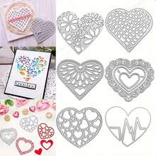 Metal Cutting Die, Metal Cutting Dies For Making Paper Cards, Scrapbooking, DIY Cards, Photo Albums, Assorted Craft Decorations. Heart Cutouts For Valentine's Day.
